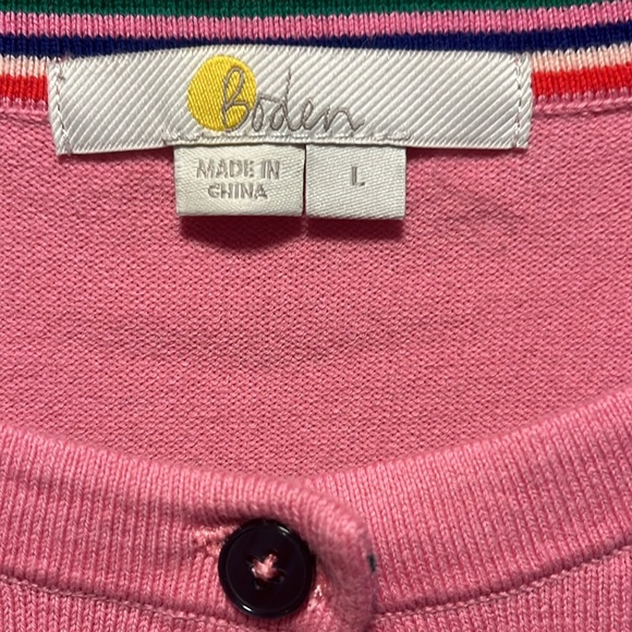 BODEN Light Pink Cardigan, Size L - Picture 5 of 8